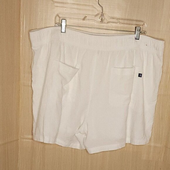 Gap Womens Plus White Linen Blend Elastic Waist Shorts XXL - Picture 2 of 7
